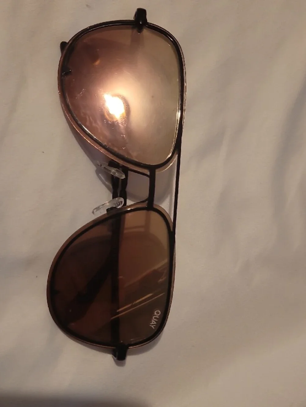 Quay Australia Brown Gradient Aviator Sunglasses